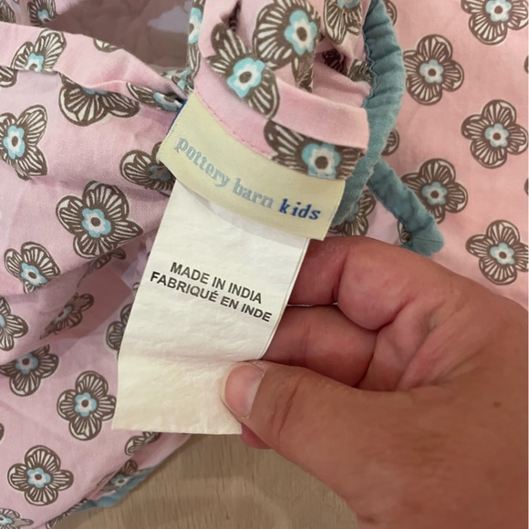 2 Pottery Barn Kids Brooklyn Standard Quilted Pillow Shams Blue Floral Print - Picture 3 of 4